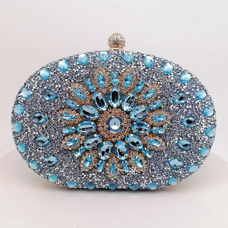 European and American Popular Models of Full-Diamond Evening Bags, Party Bags for Socialites, Luxury Wedding Bags, Cross-Border Supply Clutch Bags
