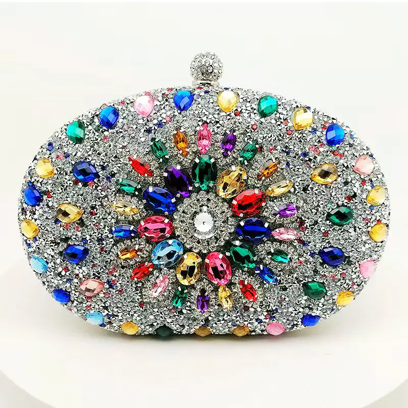 European and American Popular Models of Full-Diamond Evening Bags, Party Bags for Socialites, Luxury Wedding Bags, Cross-Border Supply Clutch Bags