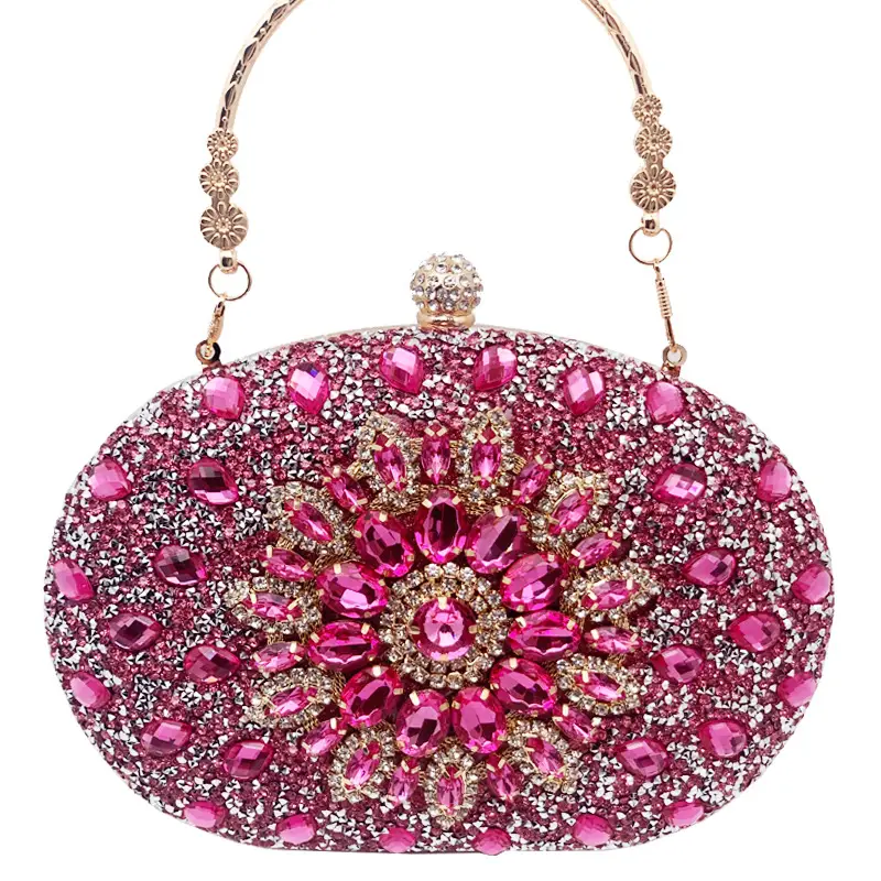 European and American Popular Models of Full-Diamond Evening Bags, Party Bags for Socialites, Luxury Wedding Bags, Cross-Border Supply Clutch Bags