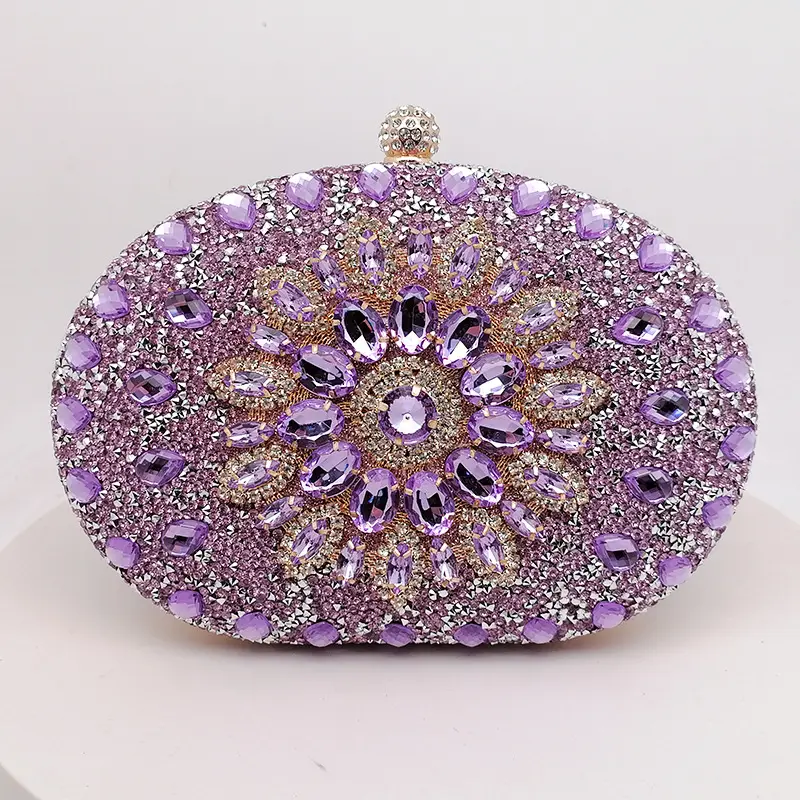 European and American Popular Models of Full-Diamond Evening Bags, Party Bags for Socialites, Luxury Wedding Bags, Cross-Border Supply Clutch Bags