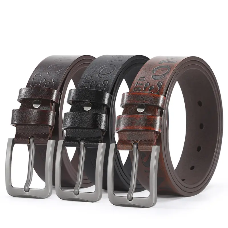 Men's European Pin Buckle Belt Cowhide Alloy - Image 4