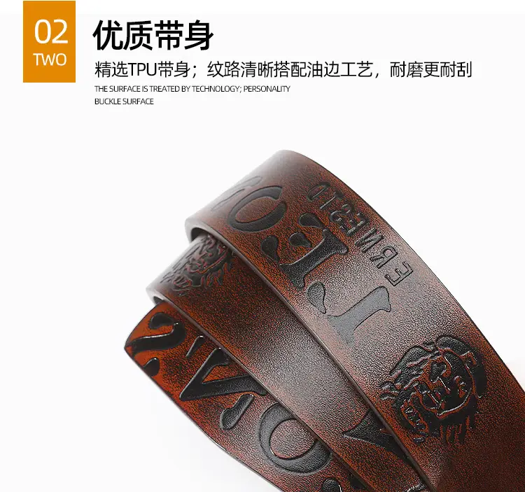 Men's European Pin Buckle Belt Cowhide Alloy β feature 6