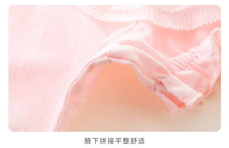 Baby's Pink Floral Wrap Shirt Short Sleeve Cotton — feature 16