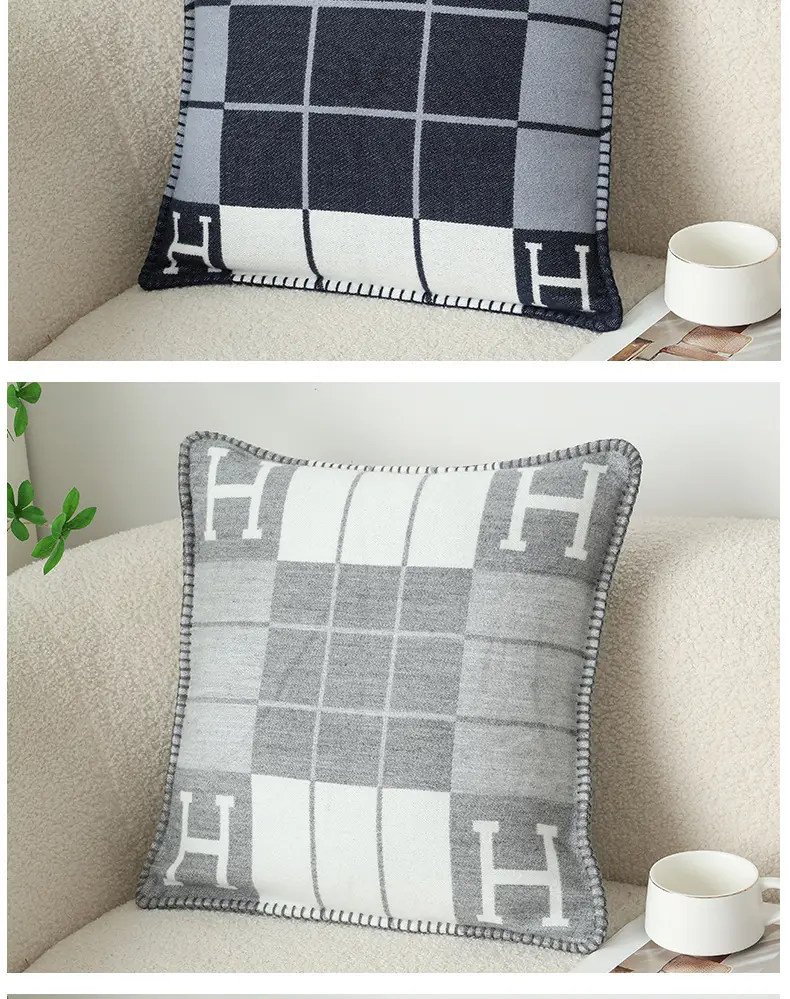 H-pattern Wool Pillowcase European American Style — feature 35