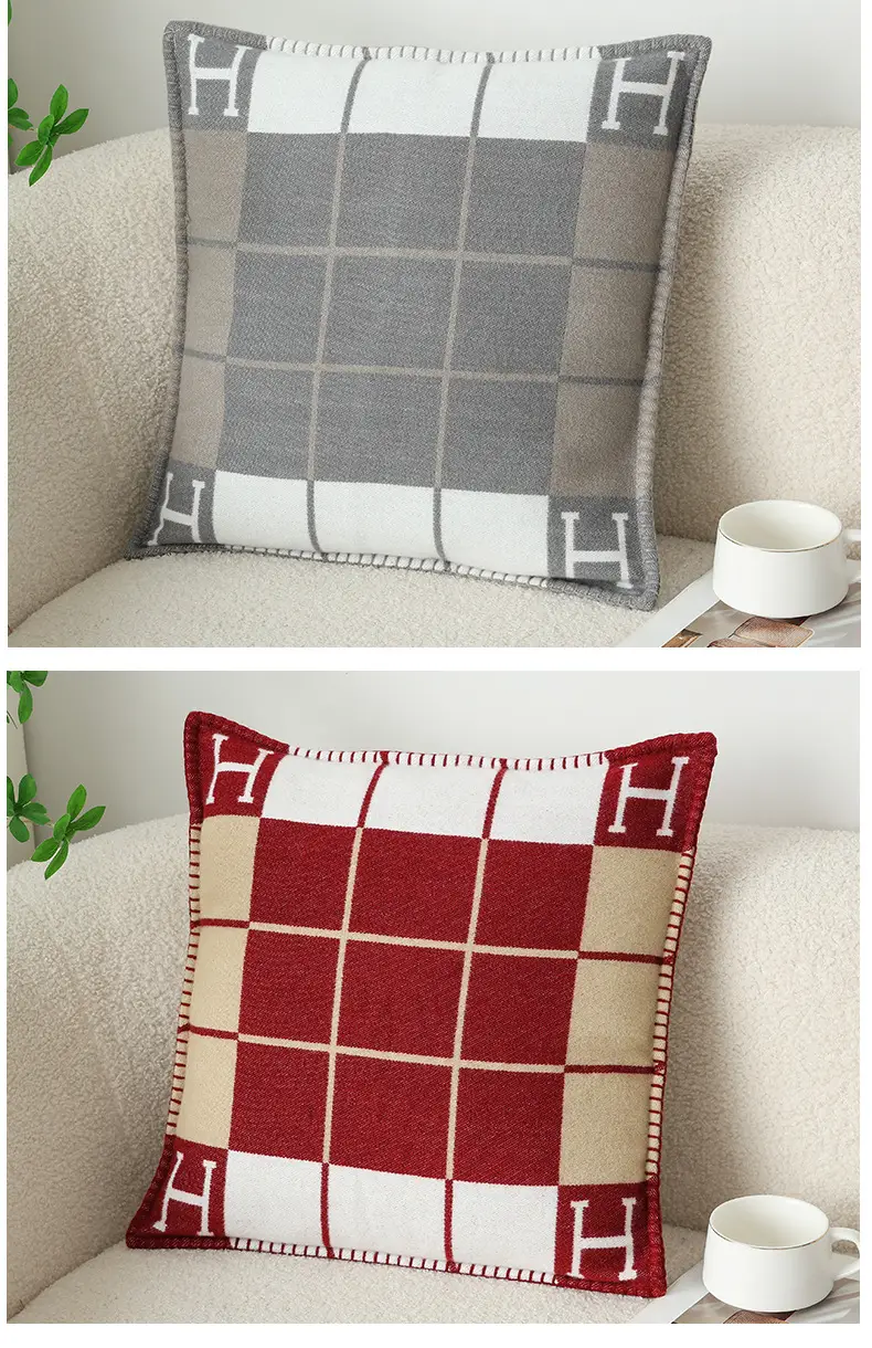 H-pattern Wool Pillowcase European American Style — feature 36