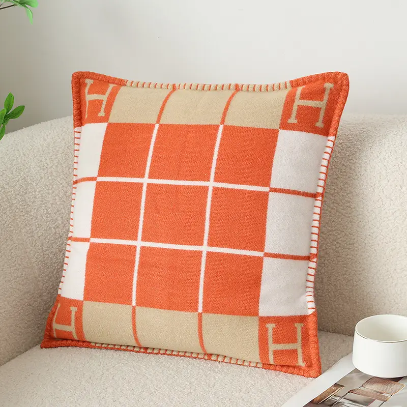 H-pattern Wool Pillowcase European American Style - Image 14