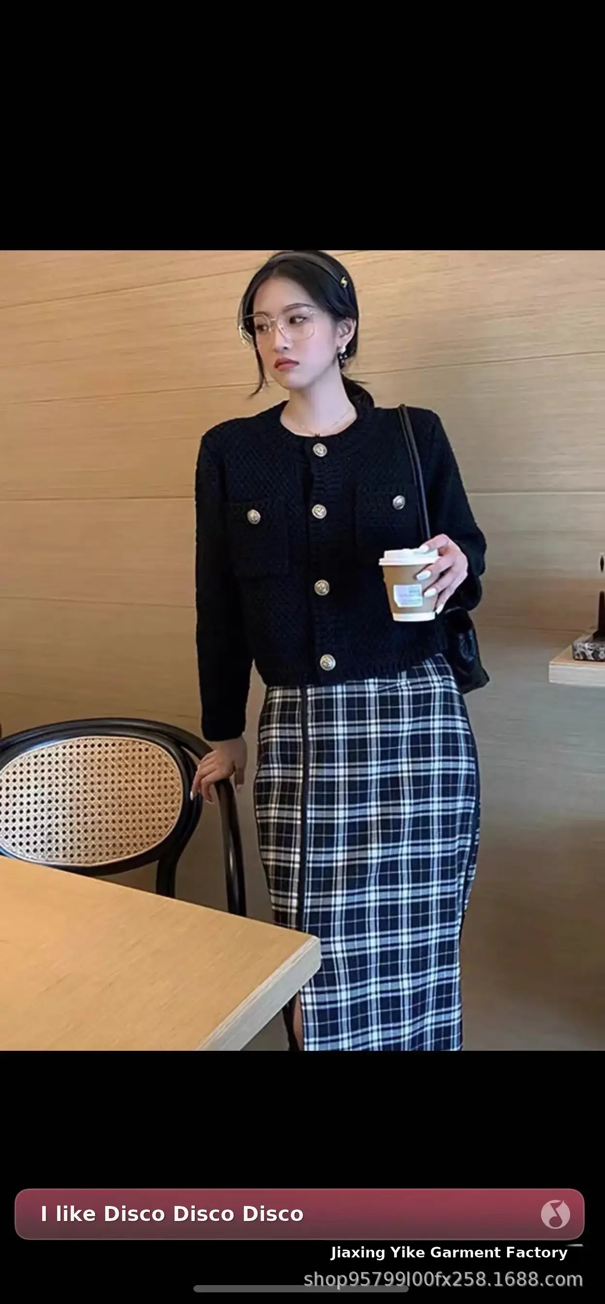 Women's 2023 Round Neck Sweater Jacket White Waffle — feature 8