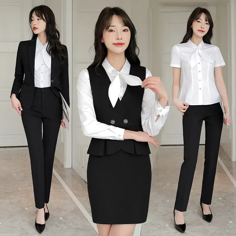 Black Vest for Women Professional Suit Skirt - Image 9