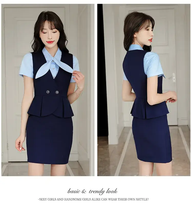 Black Vest for Women Professional Suit Skirt — feature 13