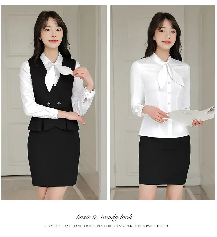 Black Vest for Women Professional Suit Skirt — feature 20