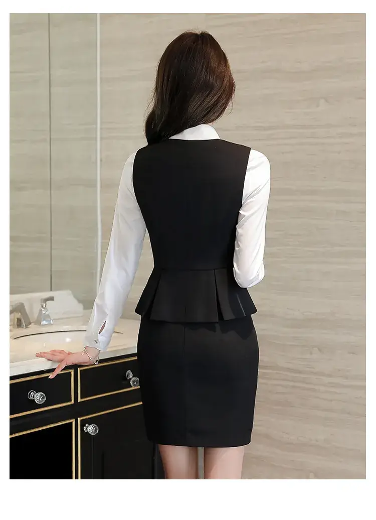 Black Vest for Women Professional Suit Skirt — feature 21