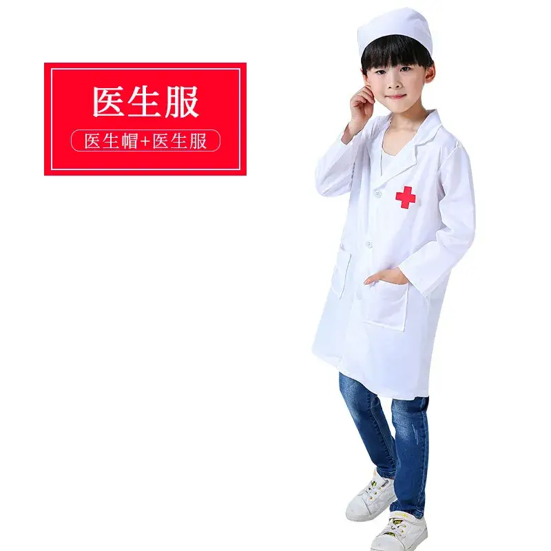 Girls Nurse White Coat Kids Play Suit Medical Look - Image 2