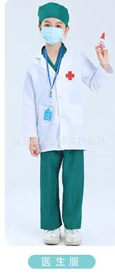 Girls Nurse White Coat Kids Play Suit Medical Look - Image 6