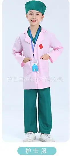 Girls Nurse White Coat Kids Play Suit Medical Look - Image 7