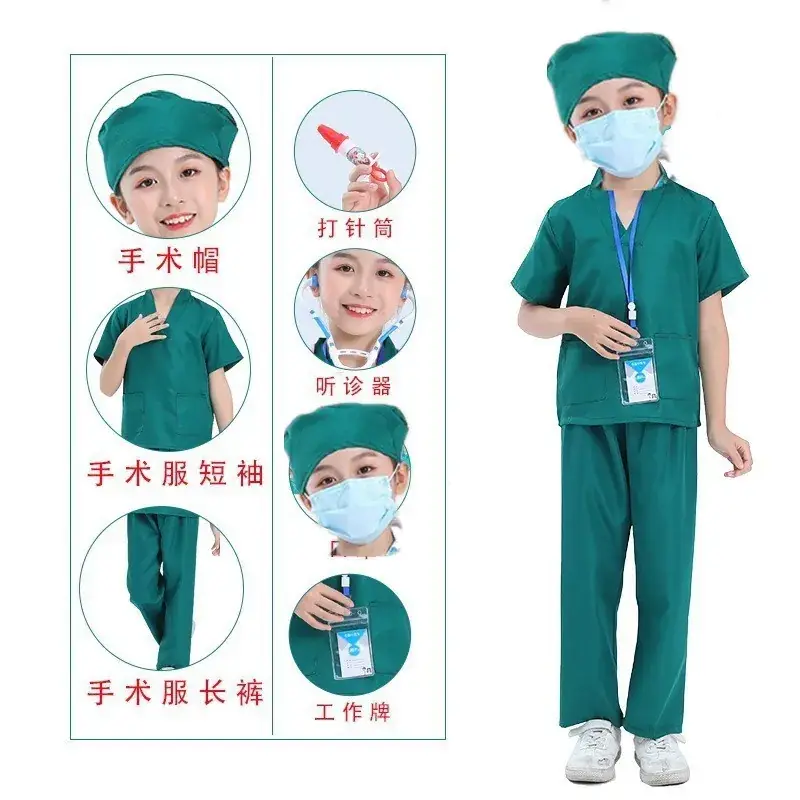 Girls Nurse White Coat Kids Play Suit Medical Look - Image 8