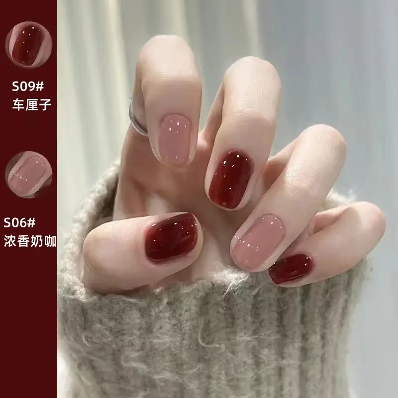 Nude Nail Polish S27 Rose Glitter Peel
