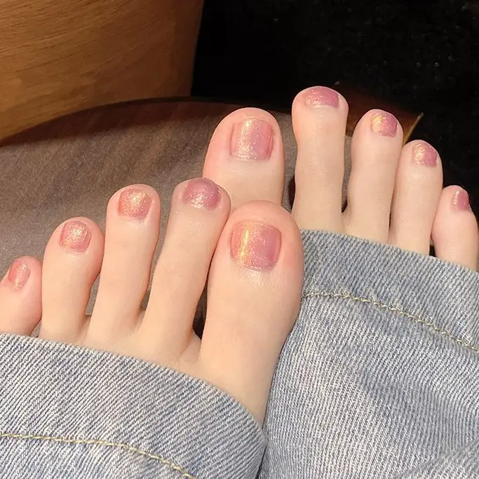 Nude Nail Polish S27 Rose Glitter Peel