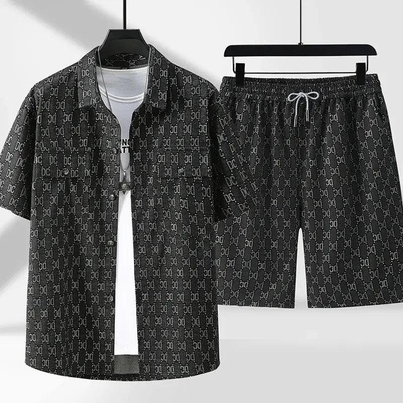 Men Black Drawstring Shorts Plus Size Casual Wear - Image 7