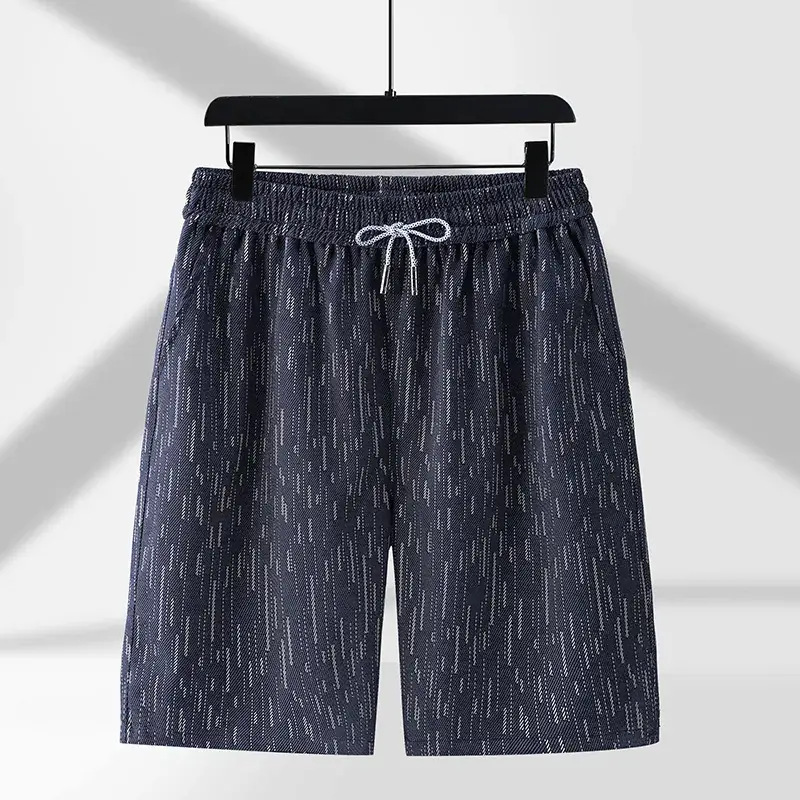 Men Black Drawstring Shorts Plus Size Casual Wear - Image 2
