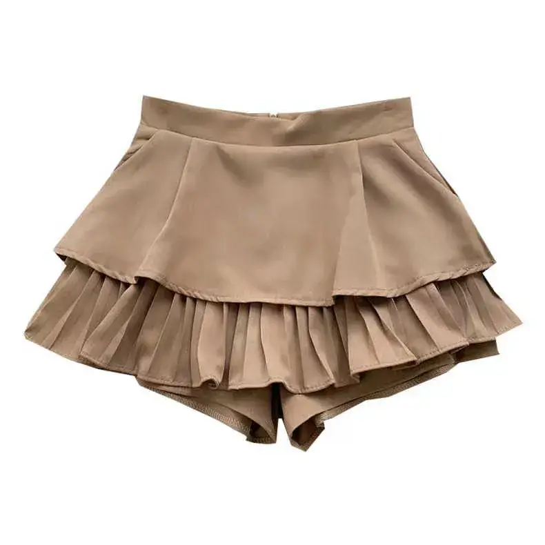 Pink Ruffled High Waist Slim Skirt Pants for Women - Image 9