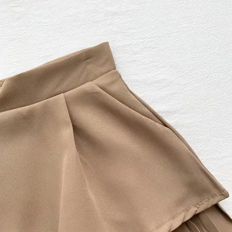Pink Ruffled High Waist Slim Skirt Pants for Women — feature 14