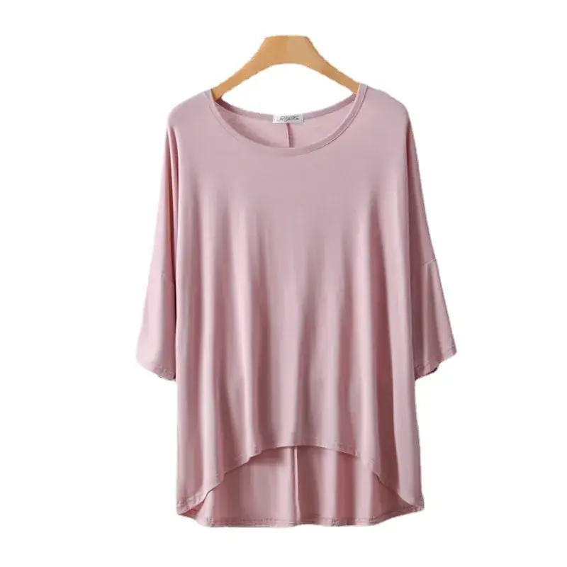 Women's Yellow Modal Loose T-Shirt Large Size - Image 18