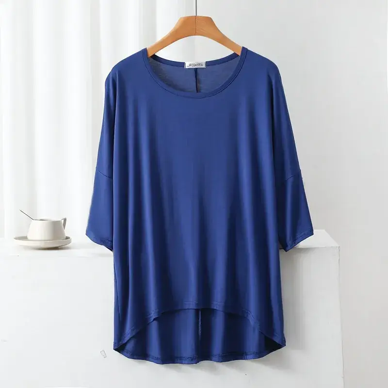 Women's Yellow Modal Loose T-Shirt Large Size - Image 14