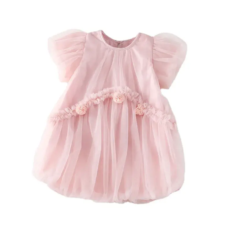 Girls Dress Pink Fluffy Western Style Summer 2024 - Image 6