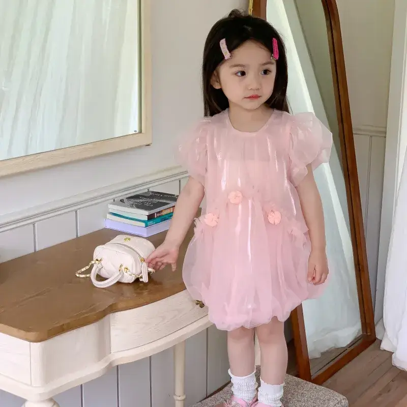 Girls Dress Pink Fluffy Western Style Summer 2024 — feature 10