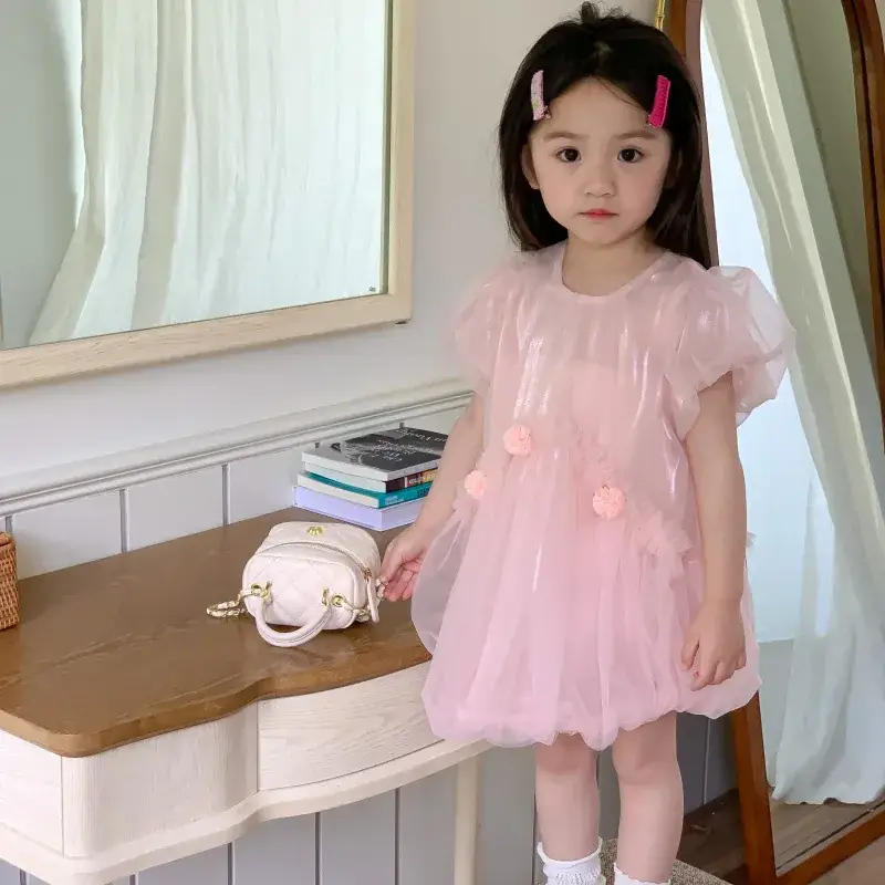Girls Dress Pink Fluffy Western Style Summer 2024 — feature 11