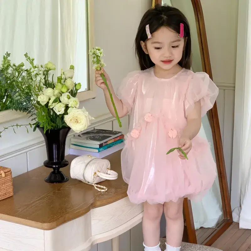 Girls Dress Pink Fluffy Western Style Summer 2024 — feature 13