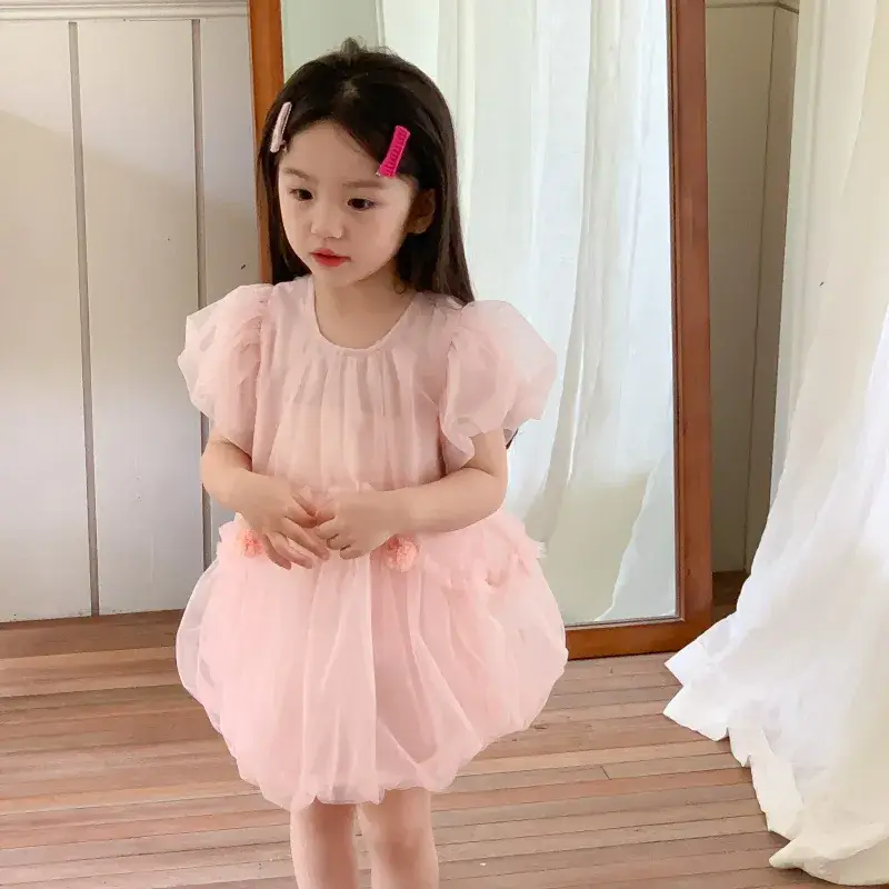 Girls Dress Pink Fluffy Western Style Summer 2024 — feature 15
