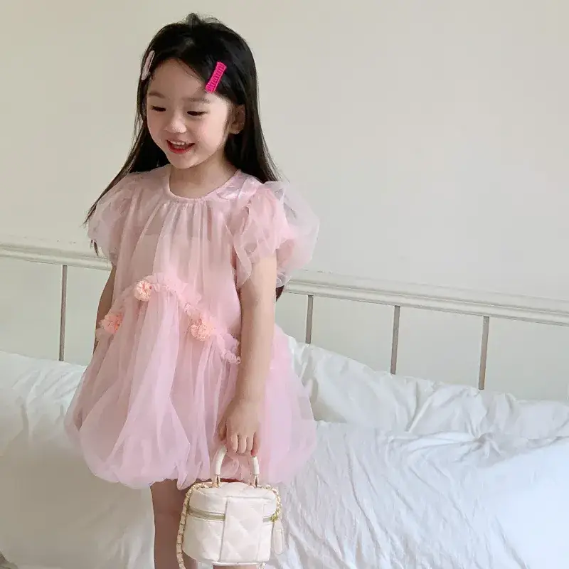 Girls Dress Pink Fluffy Western Style Summer 2024 — feature 4