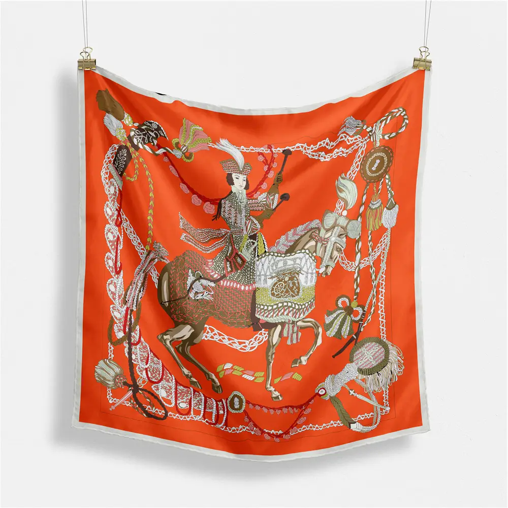 Women's Orange Pink Lace Shawl Square Decor - Image 11