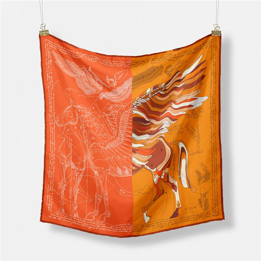 Women's Orange Pink Lace Shawl Square Decor - Image 26