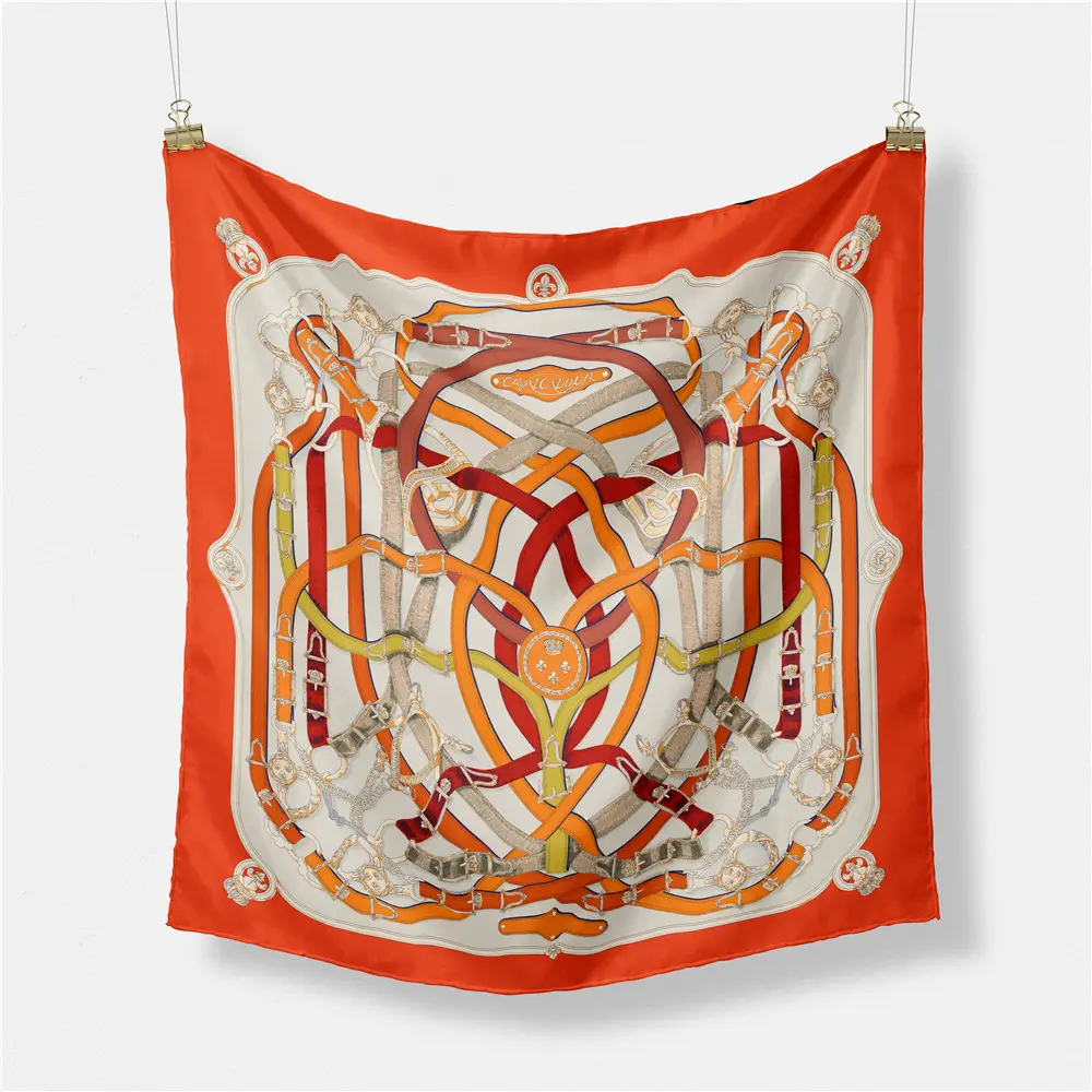 Women's Orange Pink Lace Shawl Square Decor - Image 30