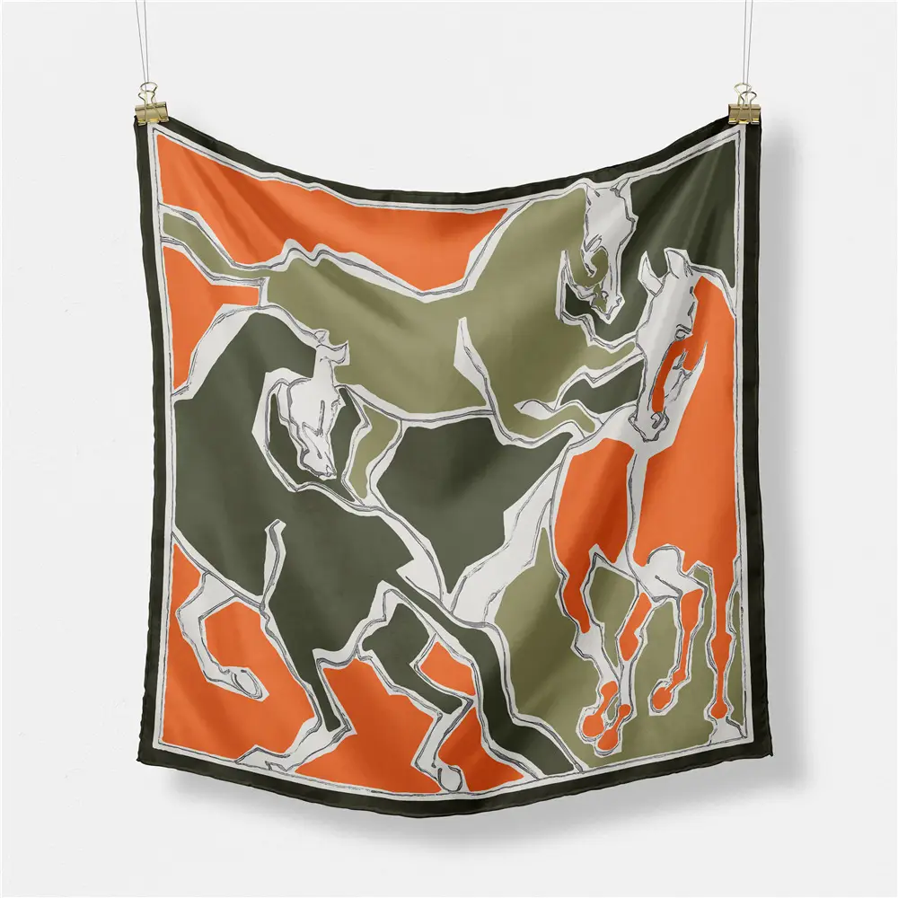 Women's Orange Pink Lace Shawl Square Decor - Image 37
