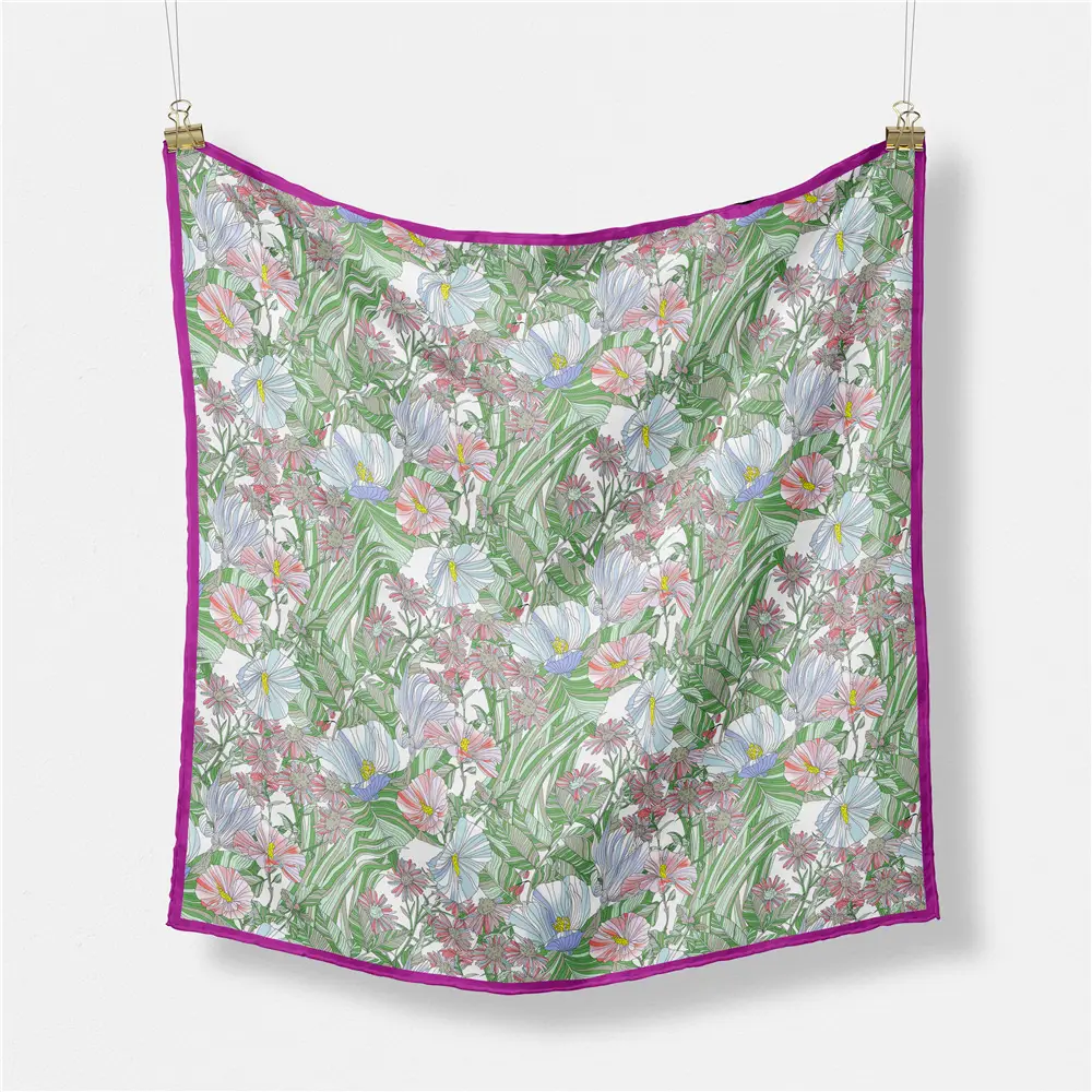 Women's Orange Pink Lace Shawl Square Decor - Image 43