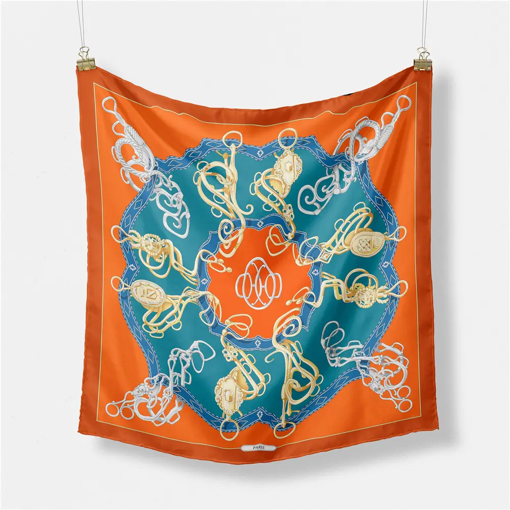 Women's Orange Pink Lace Shawl Square Decor - Image 49