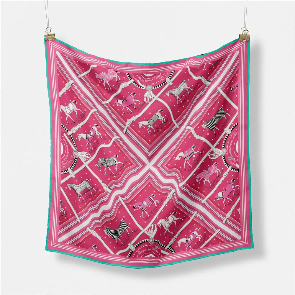 Women's Orange Pink Lace Shawl Square Decor - Image 54