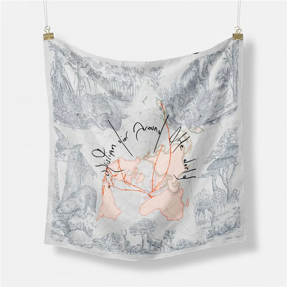 Women's Orange Pink Lace Shawl Square Decor - Image 57