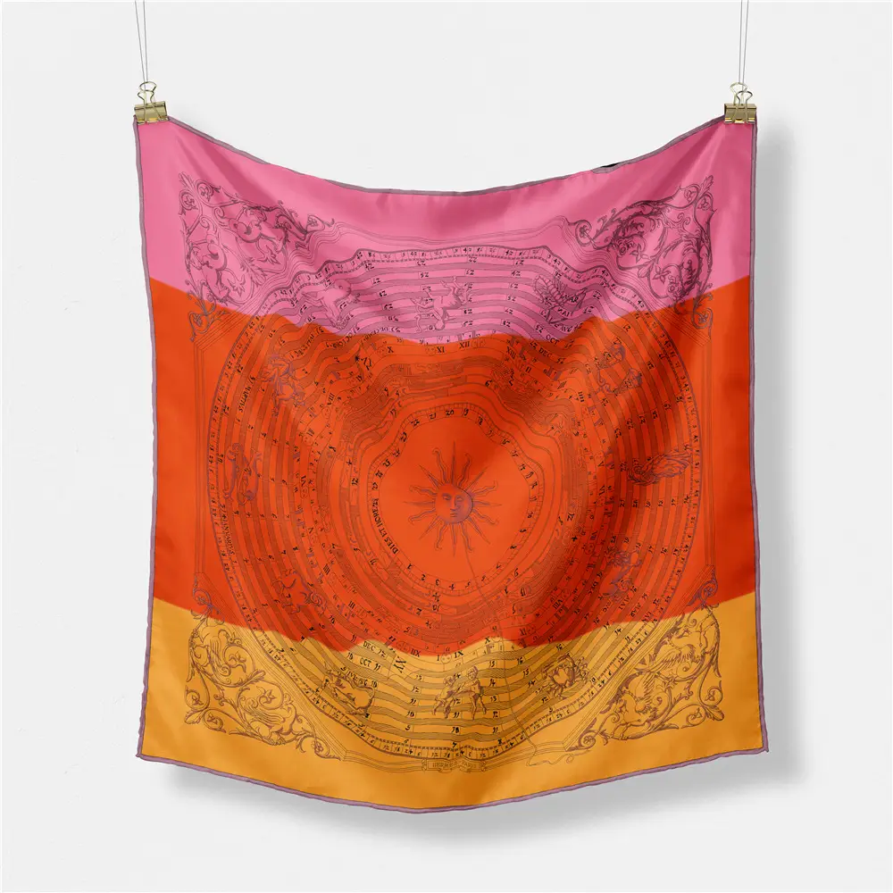 Women's Orange Pink Lace Shawl Square Decor - Image 72