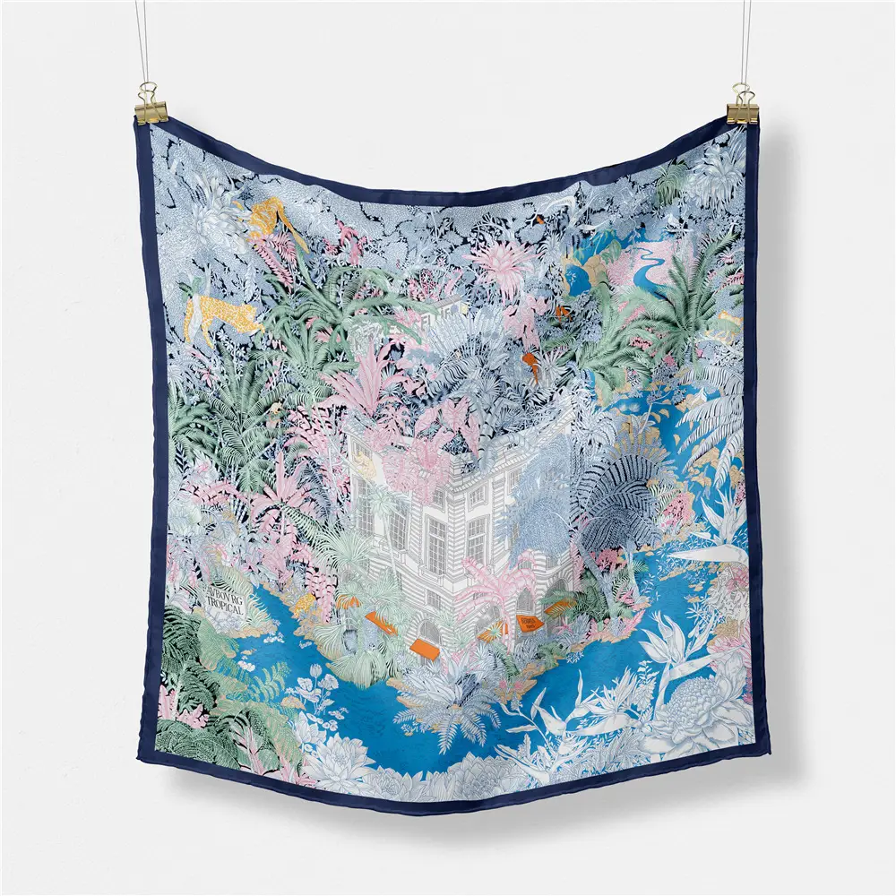 Women's Orange Pink Lace Shawl Square Decor - Image 73