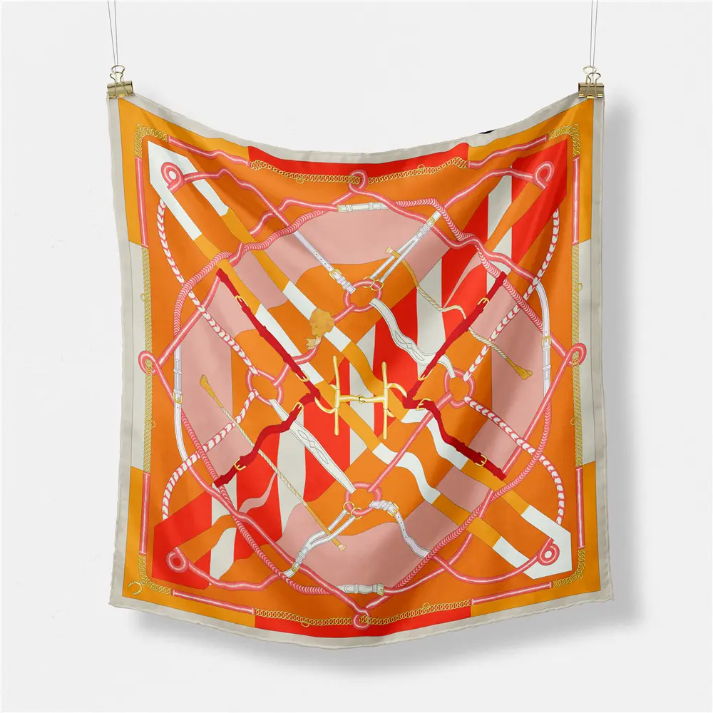 Women's Orange Pink Lace Shawl Square Decor - Image 82
