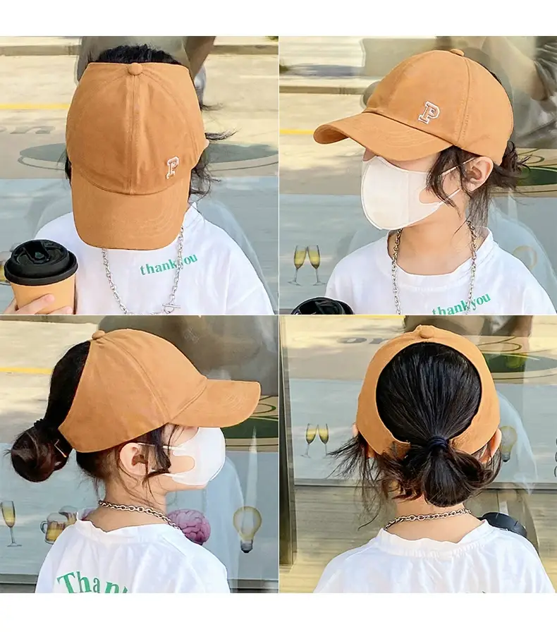 Brown Baseball Cap for Boys Girls Summer Sunscreen Cap — feature 4
