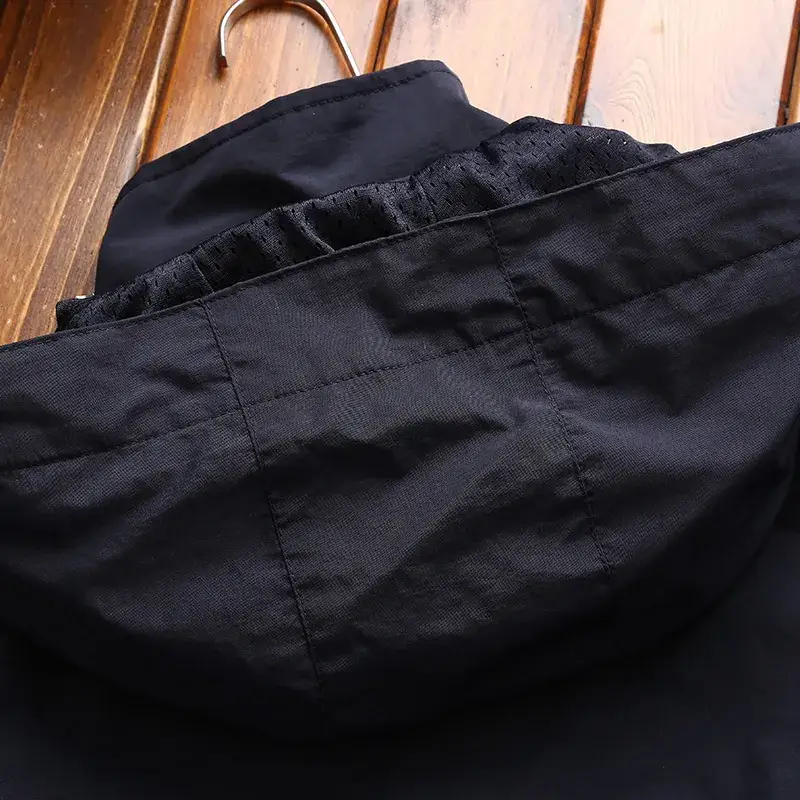Men's Green Hooded Windbreaker Jacket Spring Autumn - Image 6