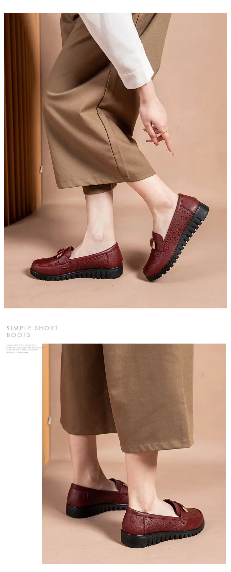 Ready Stock Sandals for Women, Summer Shoes for Middle-Aged and Elderly People, Middle-Aged Leather Shoes with Holes, Breathable, Soft Soles, Large Size, Not Tiring for the Feet — feature 14
