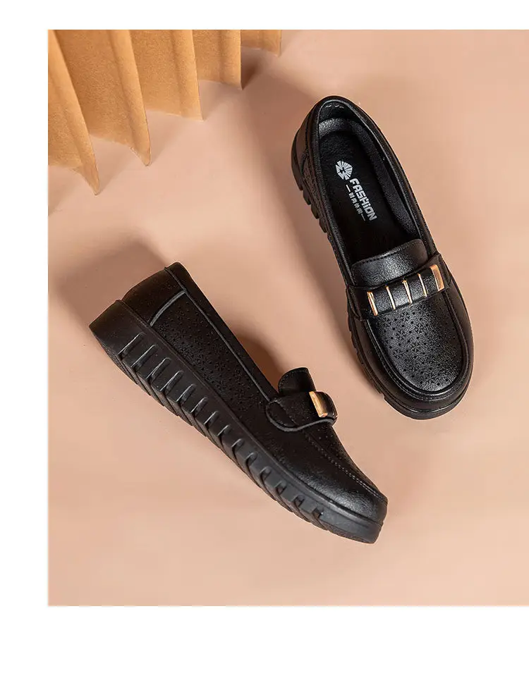 Ready Stock Sandals for Women, Summer Shoes for Middle-Aged and Elderly People, Middle-Aged Leather Shoes with Holes, Breathable, Soft Soles, Large Size, Not Tiring for the Feet — feature 19