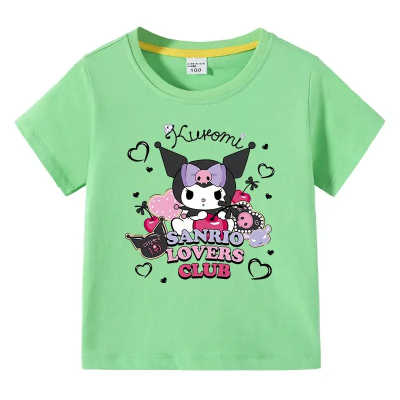 Korean Style Baby Girls T-Shirt Green Short Sleeve Cotton - Image 10