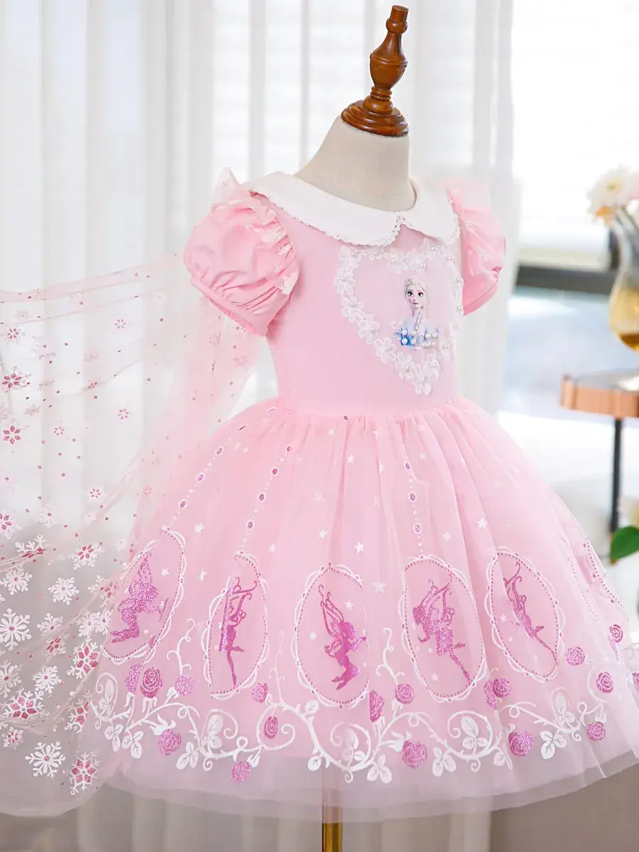 Pink Princess Aisha Dress for Girls Spring Summer - Image 13